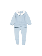 Set top e pantaloni in maglia per neonato Paz Rodrìguez azzurro con colletto alla Peter Pan - Rubino Kids