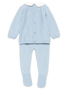 Set top e pantaloni in maglia per neonato Paz Rodrìguez azzurro con colletto alla Peter Pan - Rubino Kids