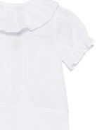 Set top e shorts per neonata La Stupenderia bianco con cinturini con bottone - Rubino Kids