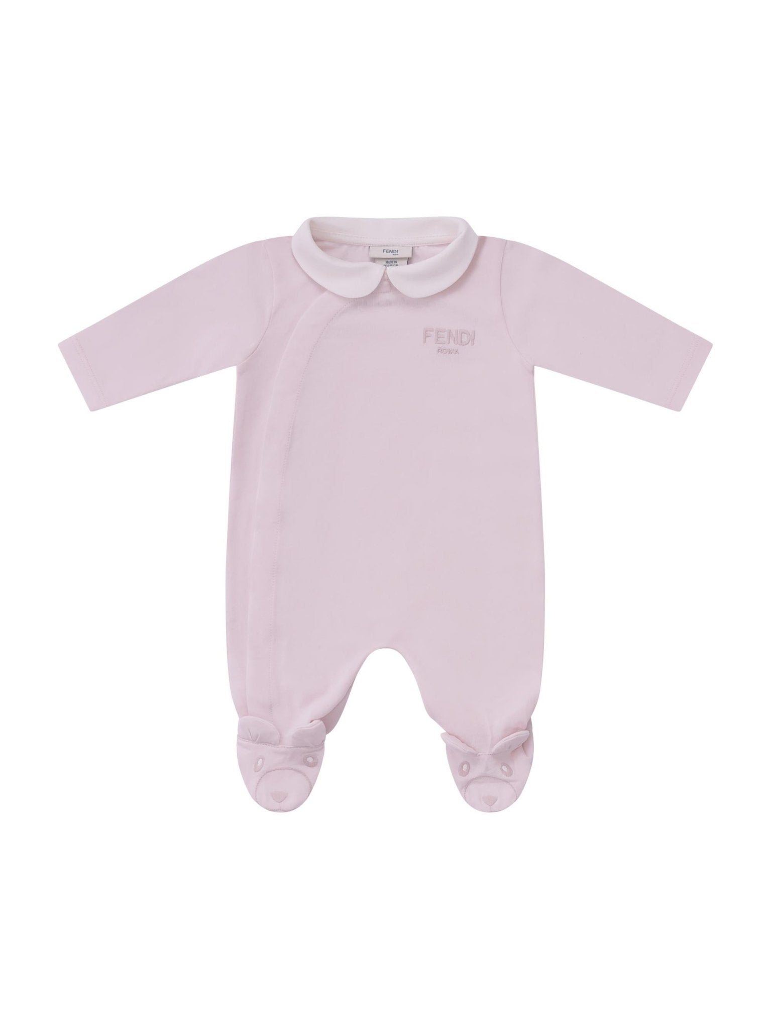 Set tre pezzi per neonata Fendi Kids rosa con logo Fendi sul davanti - Rubino Kids