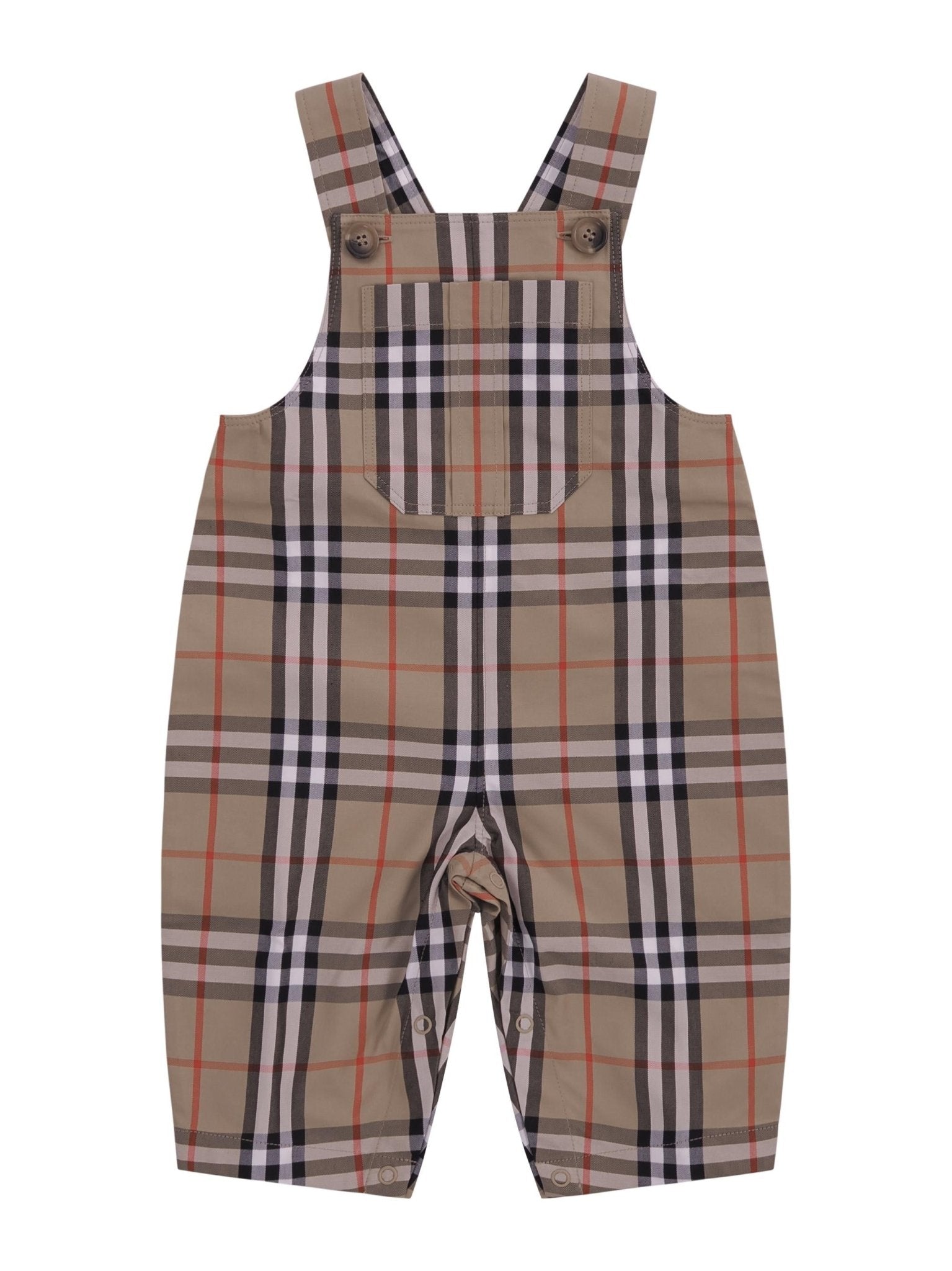 Set tre pezzi per neonato Burberry Kids beige con caratteristico motivo Vintage Check - Rubino Kids