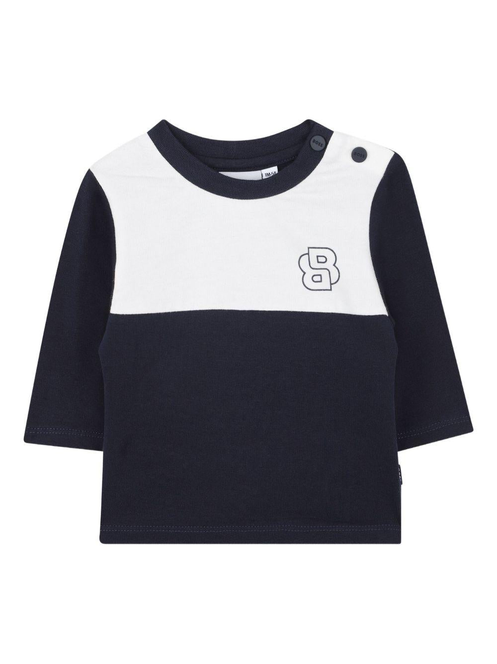 Set tuta per neonato Boss Kids blu con design color - block - Rubino Kids