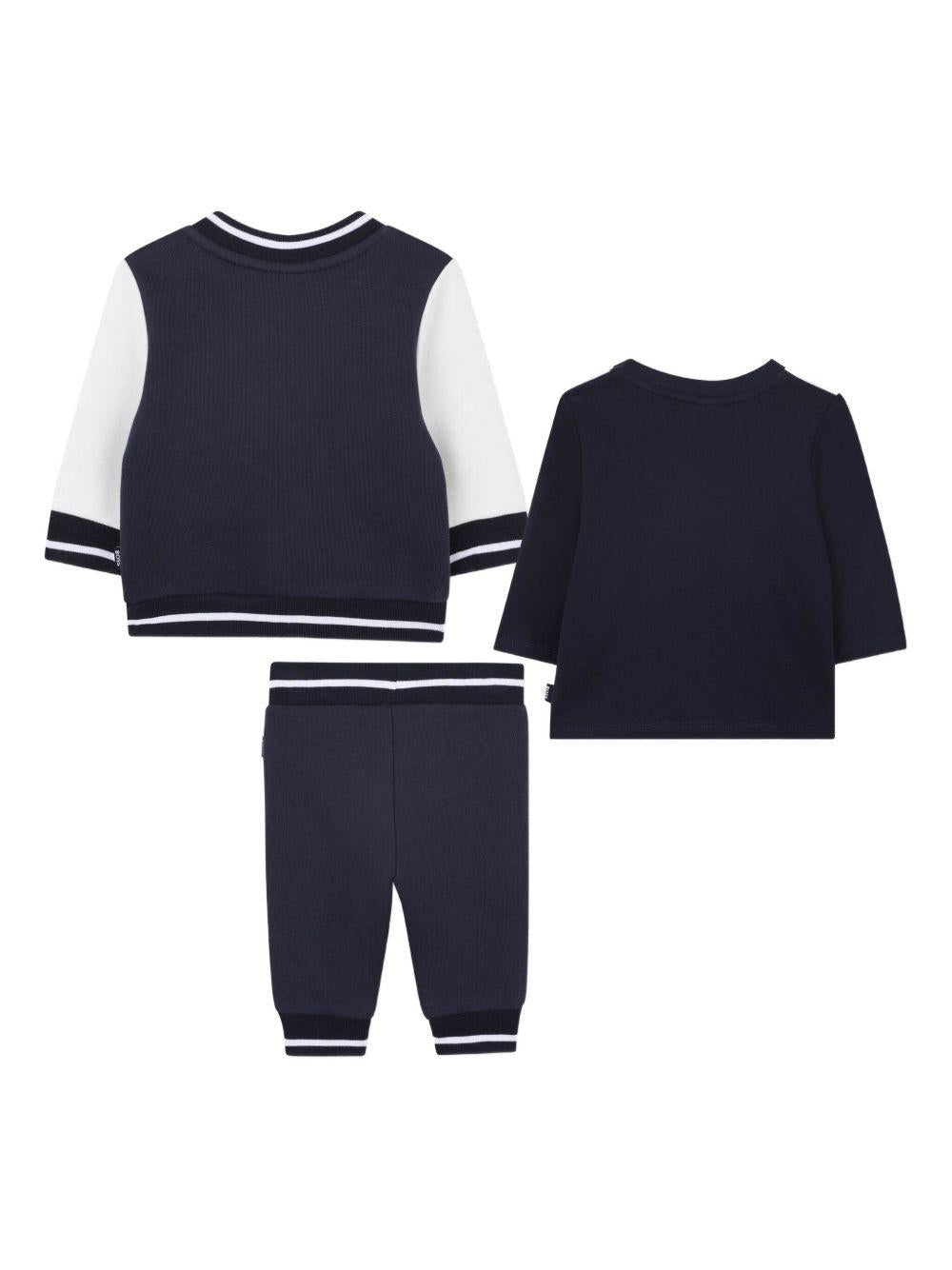 Set tuta per neonato Boss Kids blu con design color - block - Rubino Kids