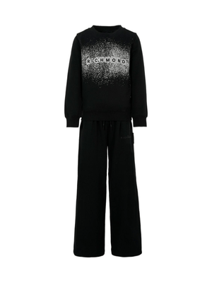 John Richmond Junior Girls' Black Tracksuit Set with Logo Print