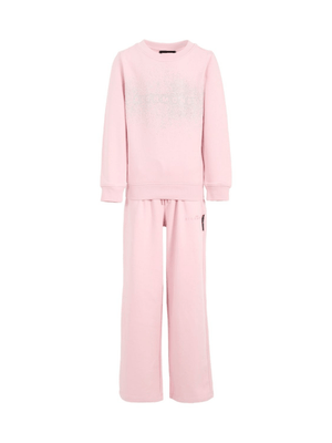 John Richmond Junior Girls' Pink Tracksuit Set with Glitter Logo
