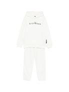 Set tuta sportiva per bambino John Richmond Junior bianco con logo ricamato - Rubino Kids