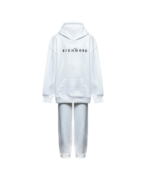 Set tuta sportiva per bambino John Richmond Junior bianco con logo ricamato