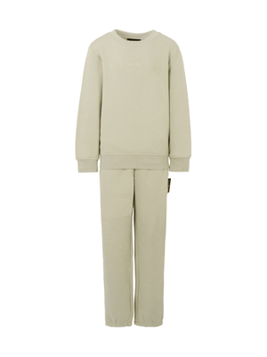 Set tuta sportiva per bambino John Richmond Junior grigio con logo ricamato