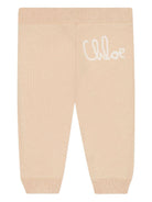 Set tuta sportiva per neonata Chloé Kids beige con logo ricamato - Rubino Kids