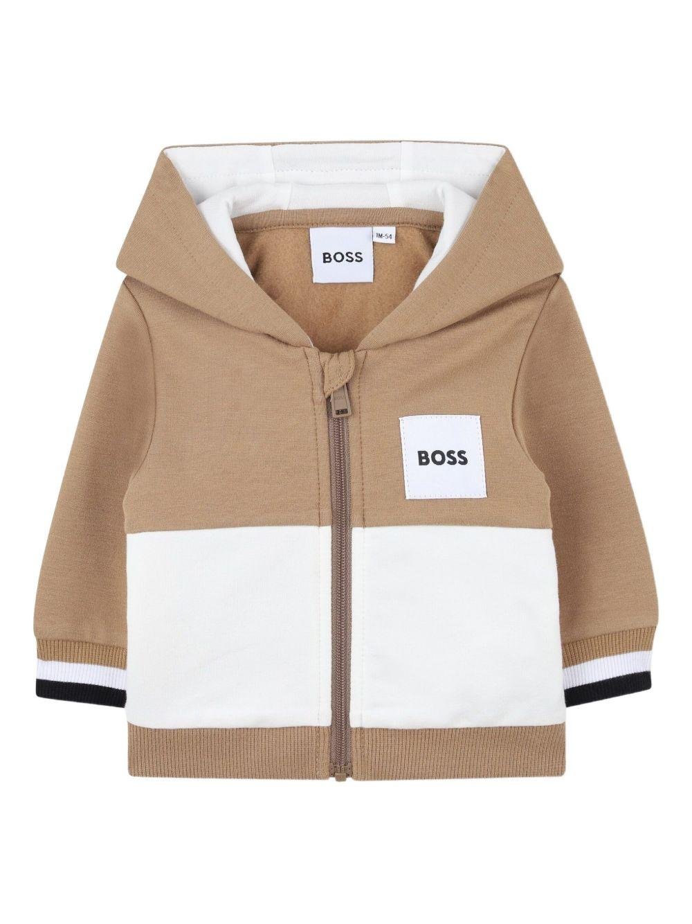 Set tuta sportiva per neonato Boss Kids beige con design color - block - Rubino Kids