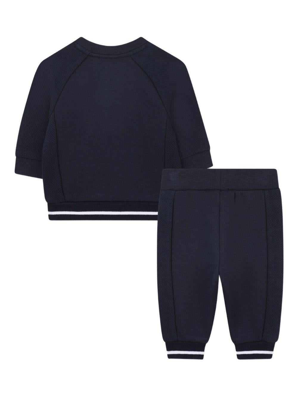 Set tuta sportiva per neonato Boss Kids blu con dettaglio a coste - Rubino Kids