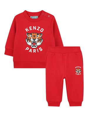 Kenzo Kids red tracksuit set for newborns with logo