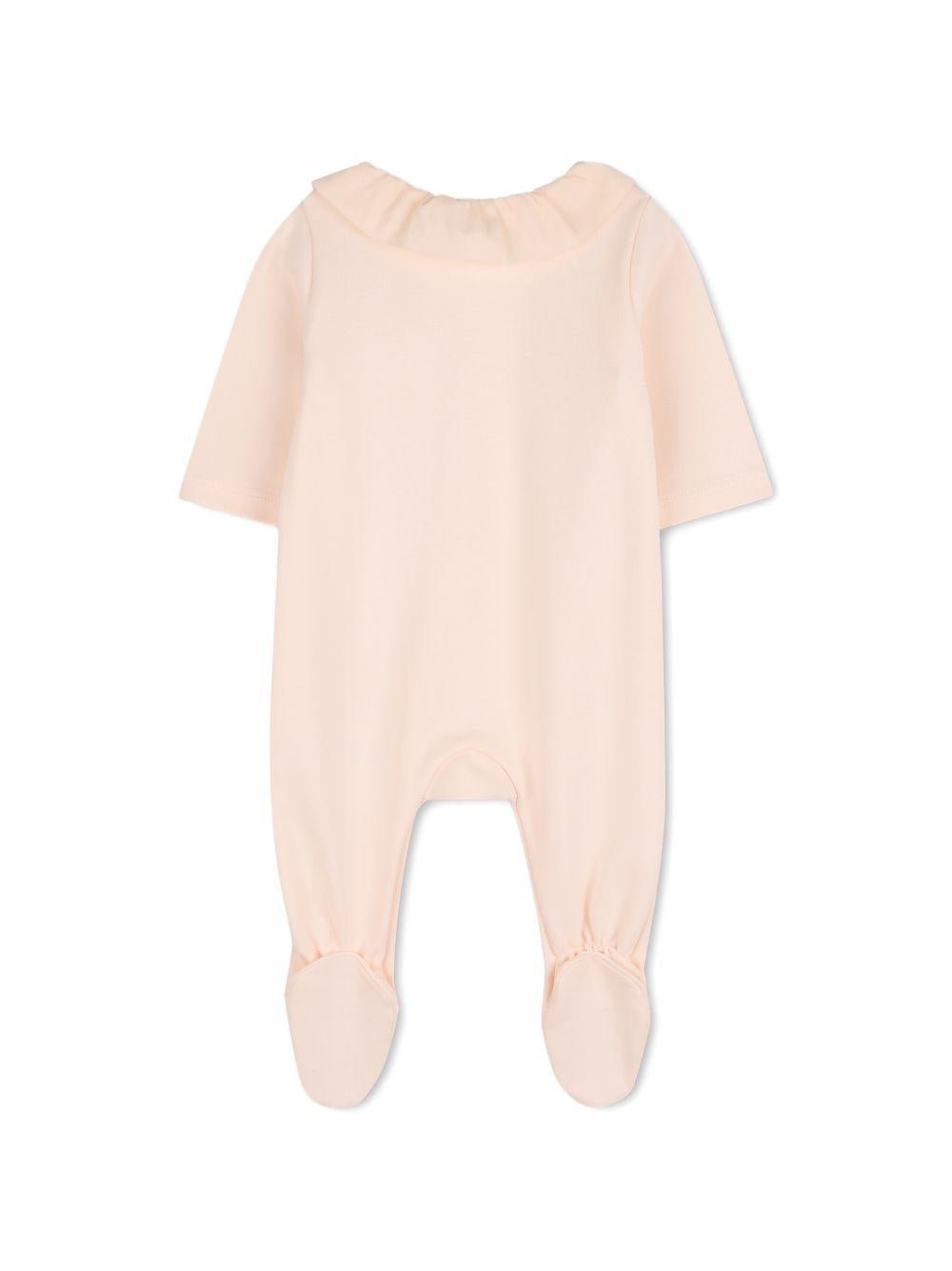 Set tutina, bavaglino e cappellino per neonata Chloé Kids rosa con volant - Rubino Kids