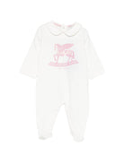 Set tutina, bavaglino e cappellino per neonata ETRO KIDS bianchi con stampa Pegaso (set 3 pezzi) - Rubino Kids