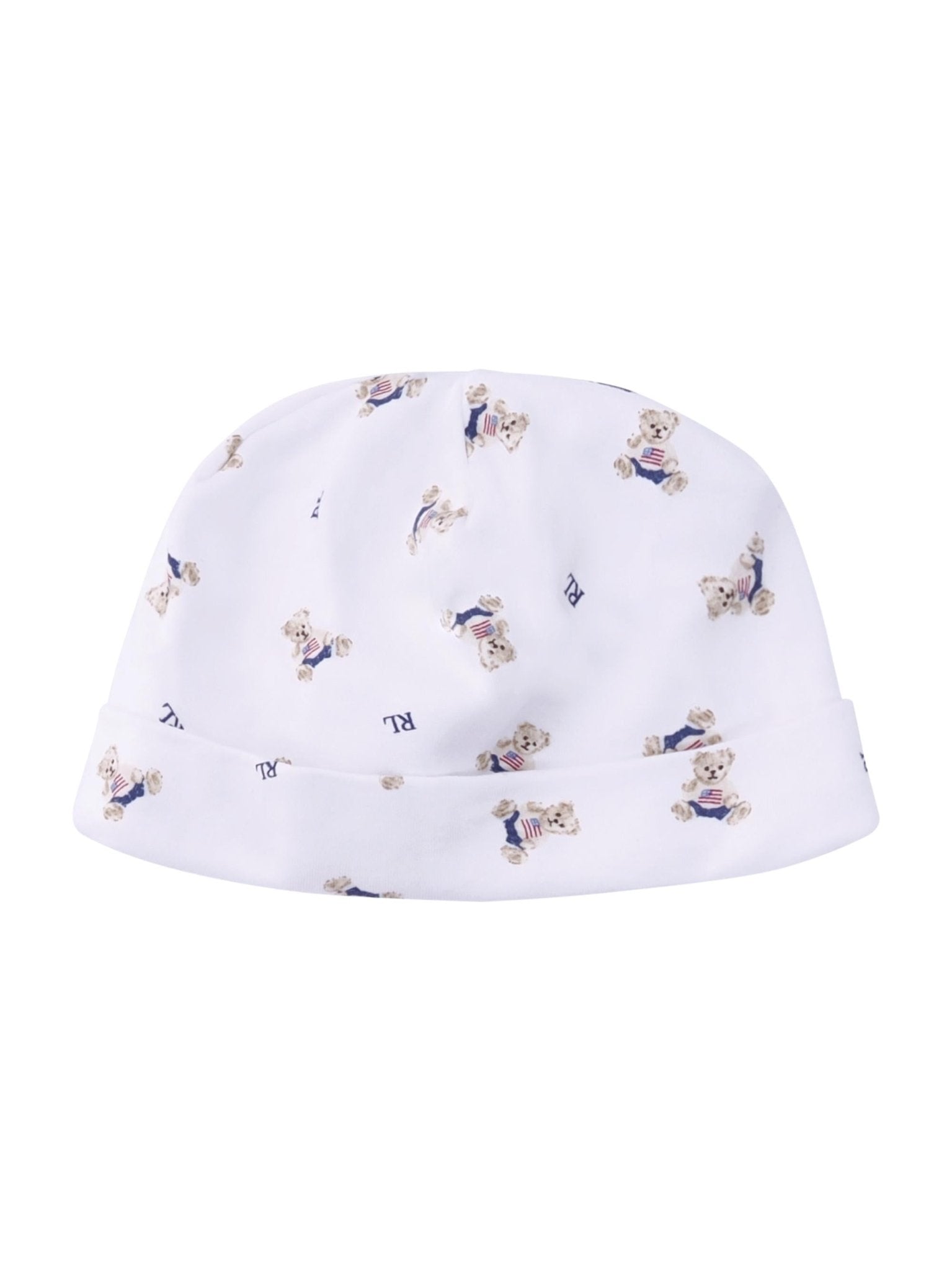 Set tutina bavaglino e cappellino per neonato Polo Ralph Lauren Kids bianco con stampa Teddy Bear - Rubino Kids