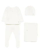 Set tutina berretto e coperta per neonati Paz Rodrìguez bianchi con bottoni - Rubino Kids