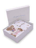 Set tutina cappellino e bavaglino per neonato Polo Ralph Lauren Kids bianco con motivo Polo Bear - Rubino Kids