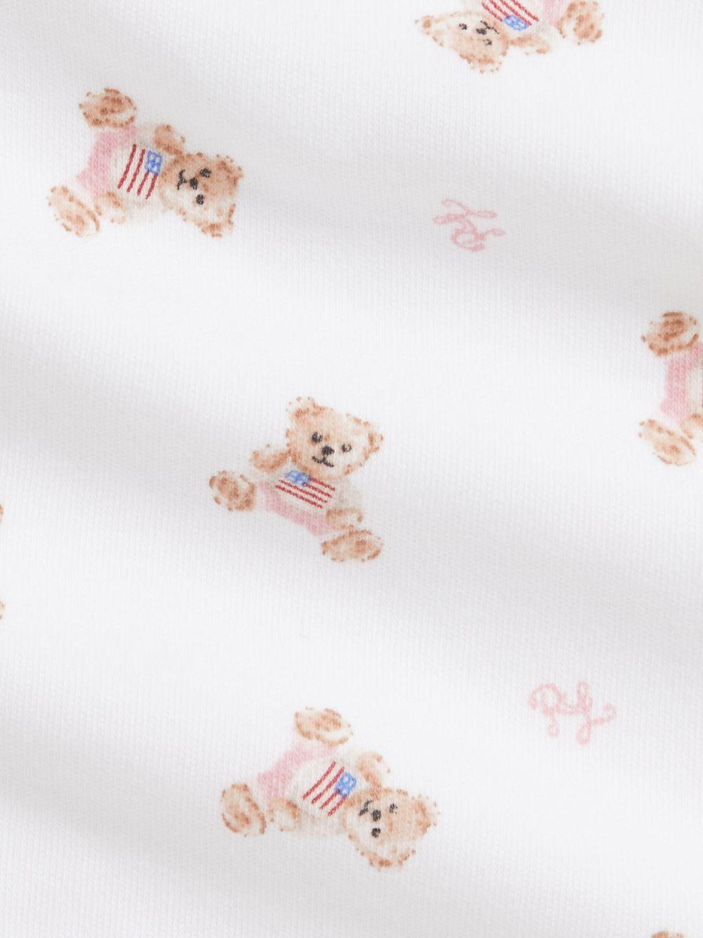 Set tutina cappellino e bavaglino per neonato Polo Ralph Lauren Kids bianco con motivo Polo Bear - Rubino Kids