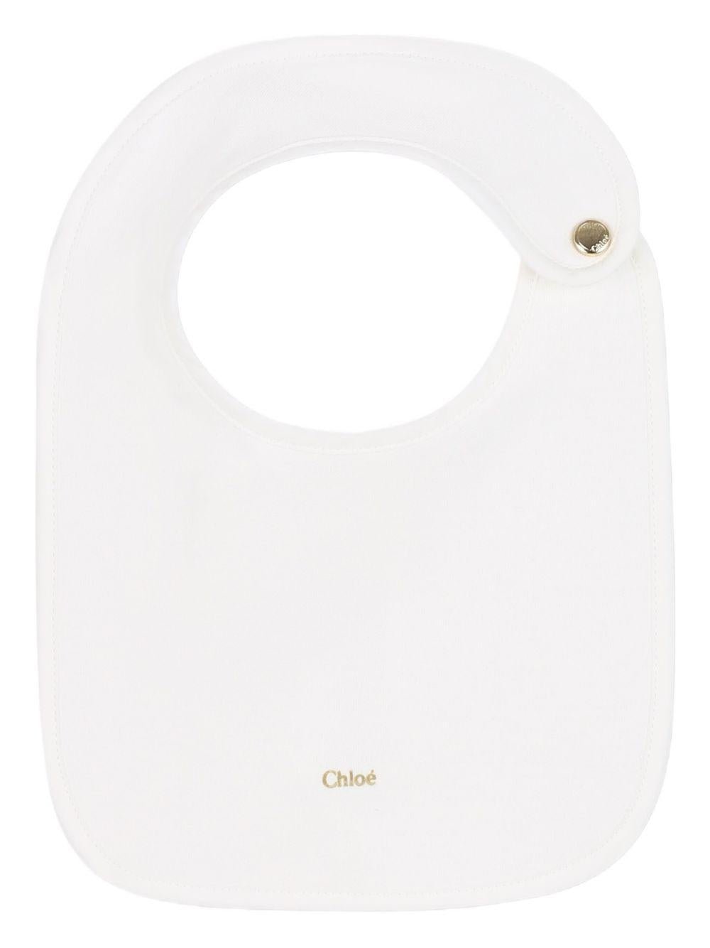 Set tutina e bavaglini per neonata Chloé Kids beige con chiusura con bottone a pressione - Rubino Kids