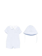 Set tutina e cappellino per neonato Givenchy Kids azzurro con colletto - Rubino Kids
