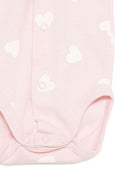 Set tutina e cardigan per neonata Petit Bateau rosa con motivo a cuori - Rubino Kids