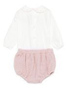 Set tutina e shorts per neonata La Stupenderia rosa con colletto smerlato - Rubino Kids