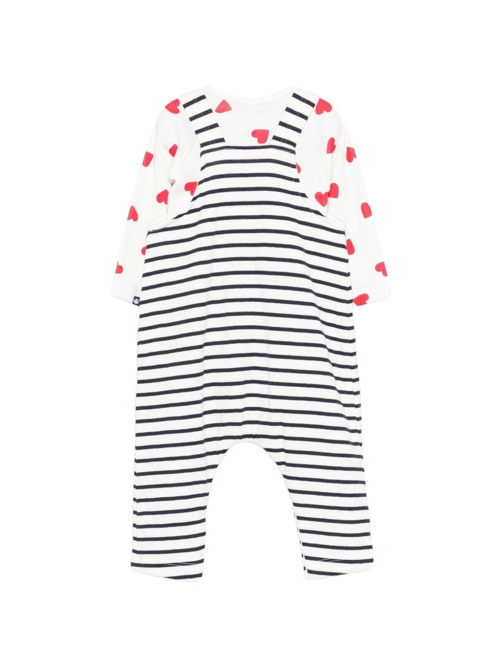 Set tutina e t-shirt per neonati Petit Bateau multicolor con design a righe - Rubino Kids