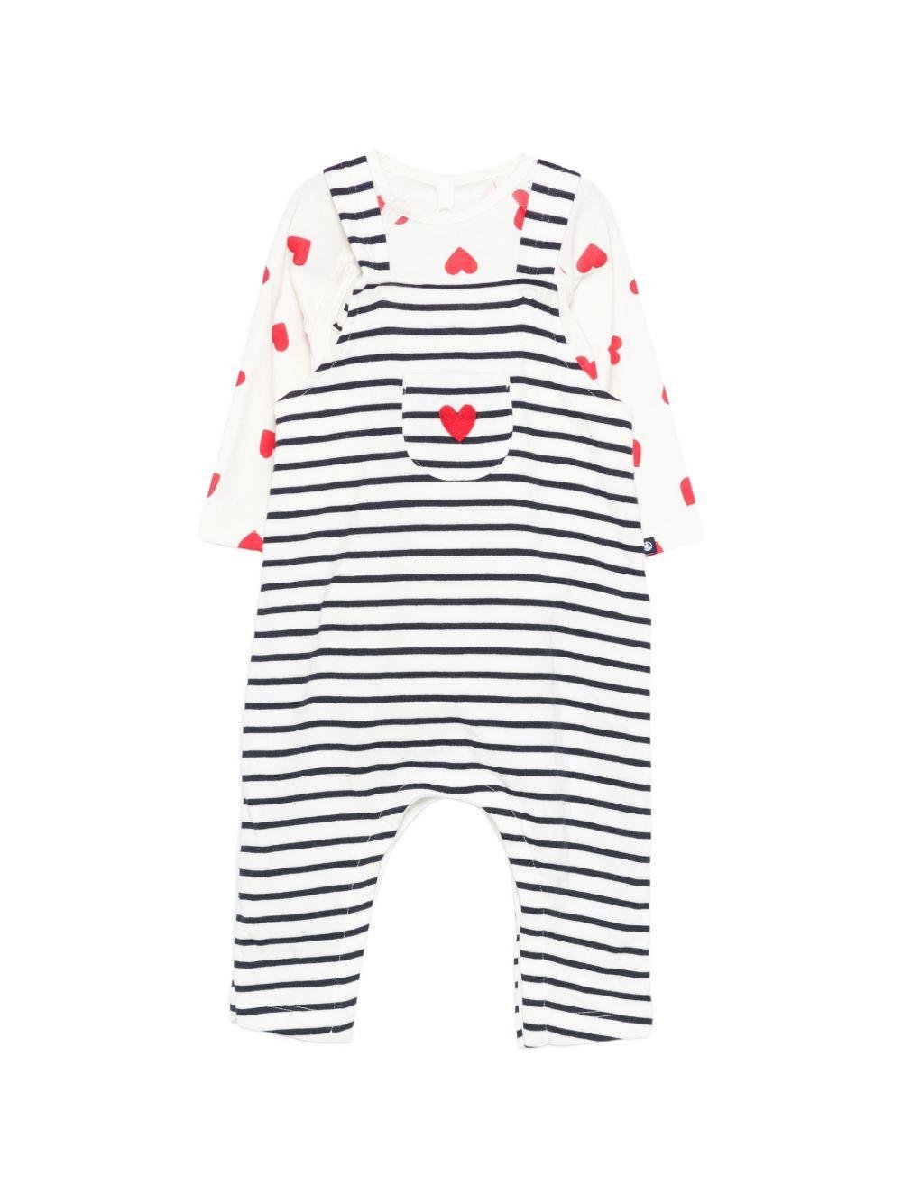 Set tutina e t-shirt per neonati Petit Bateau multicolor con design a righe - Rubino Kids