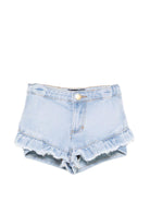 Shorts Agnetha per bambina Molo denim con ruches - Rubino Kids