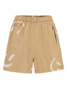 Shorts Amil per bambino Molo beige con stampa smile - Rubino Kids
