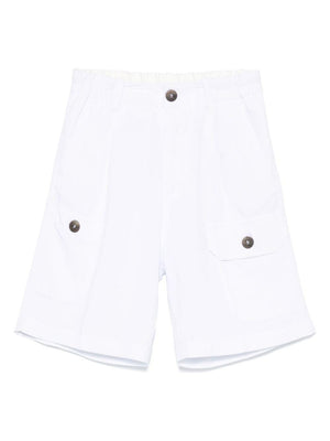 Paolo Pecora Kids white pleated shorts with front closure