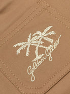 Shorts con ricamo per bambino Golden Goose Kids marrone con tasca posteriore sagomata - Rubino Kids