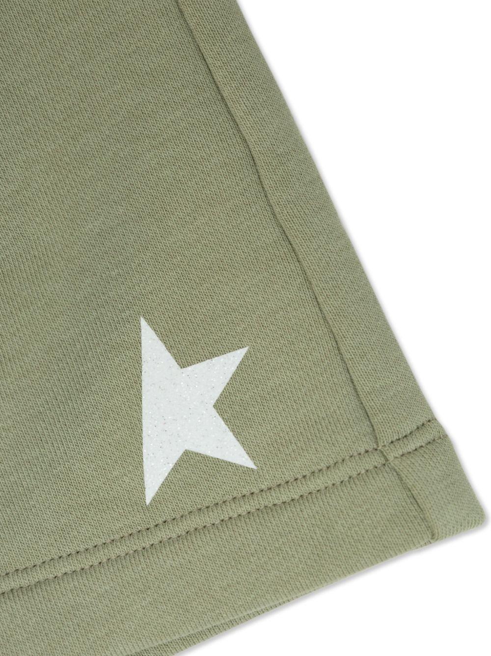 Shorts con stampa per bambino Golden Goose Kids verde con orlo dritto - Rubino Kids