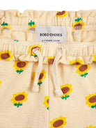 Shorts in cotone per bambina Bobo Choses beige con stampa girasole - Rubino Kids