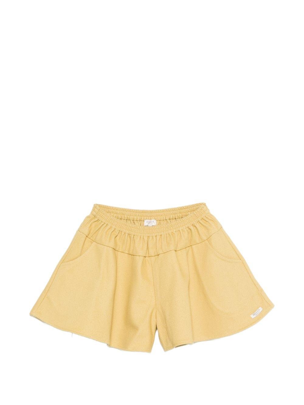 Shorts Mazena per bambina Donsje gialli con vita elasticizzati - Rubino Kids
