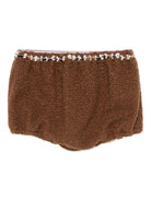 Shorts per bambina A'lapage marroni con rifiniture floreali - Rubino Kids