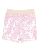Shorts per bambina Billieblush rosa con decorazione a paillettes - Rubino Kids