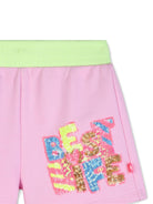 Shorts per bambina Billieblush rosa con paillettes - Rubino Kids