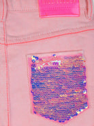 Shorts per bambina Billieblush rosa con tasche in paillettes - Rubino Kids