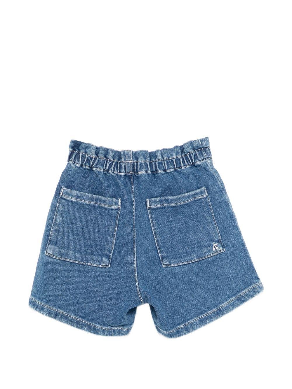 Shorts per bambina Bonpoint denim con vita elasticizzata - Rubino Kids