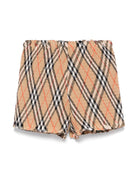 Shorts per bambina Burberry Kids Remy beige con motivo Vintage Check - Rubino Kids