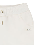 Shorts per bambina Chloé Kids bianco con coulisse - Rubino Kids