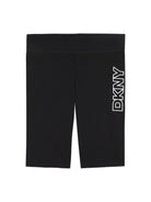 Shorts per bambina Dkny Kids nero con stampa logo - Rubino Kids