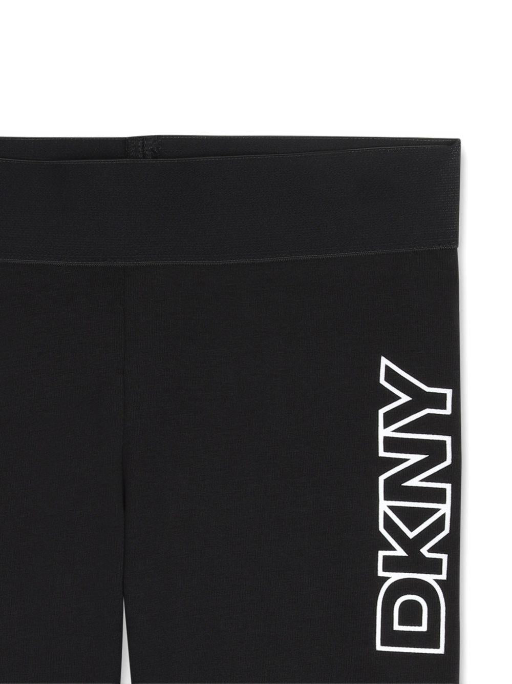Shorts per bambina Dkny Kids nero con stampa logo - Rubino Kids