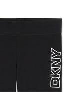 Shorts per bambina Dkny Kids nero con stampa logo - Rubino Kids