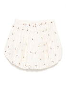 Shorts per bambina Donsje Wiepp beige con dettaglio con ricamo ad ape - Rubino Kids