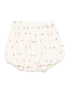 Shorts per bambina Donsje Wiepp beige con dettaglio con ricamo ad ape - Rubino Kids
