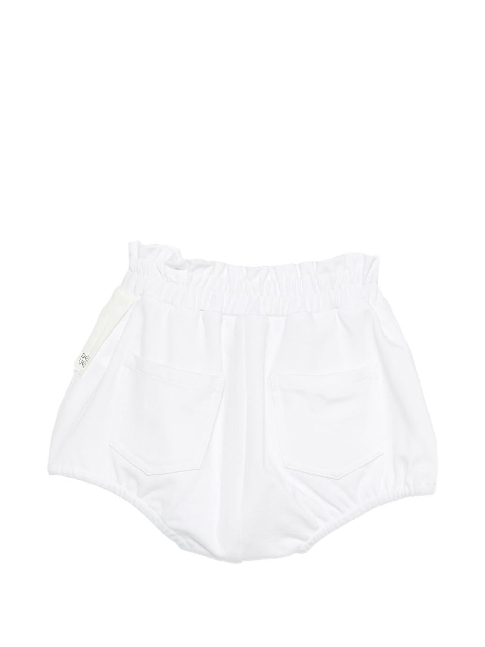 Shorts per bambina Douuod Kids bianchi con elastico in vita - Rubino Kids