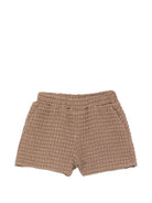 Shorts per bambina Douuod Kids marroni con finitura in rilievo - Rubino Kids