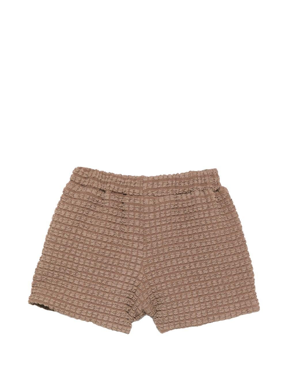 Shorts per bambina Douuod Kids marroni con finitura in rilievo - Rubino Kids